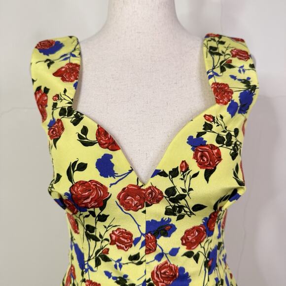 Emilia Wickstead ‘Riona’ Silk Dress Scattered Roses Print NWT Sz US 4 Skater - Picture 3 of 12